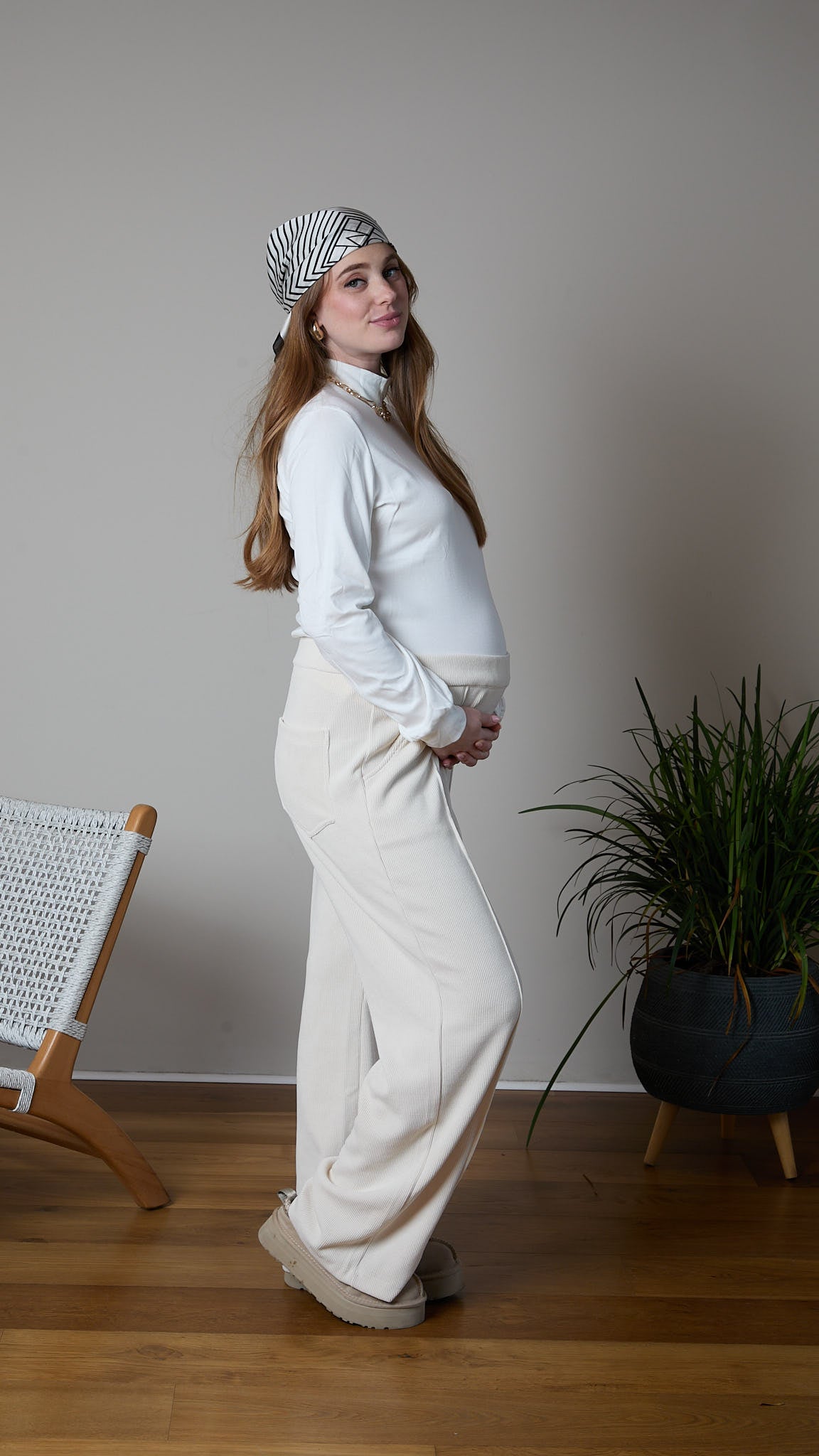 מכנס קורדרויי להריון ואחרי לידה ״לילי״| שמנת